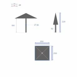 Parasol Droit Carré 2,5x2,5m Soya Grenade Hespéride 8 Parasol Droit Carré 2,5x2,5m Soya Grenade Hespéride -Ledepot-bailleul Soldes Magasin parasol droit carre 25x25m soya grenade hesperide 6