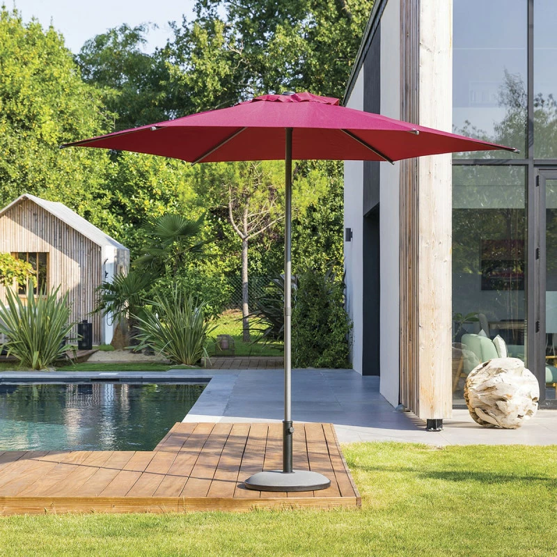 Parasol droit rond 2,7m Soya bordeaux Hespéride Parasol Droit Rond 2,7m Soya Bordeaux Hespéride -Ledepot-bailleul Soldes Magasin parasol droit rond 27m soya bordeaux hesperide