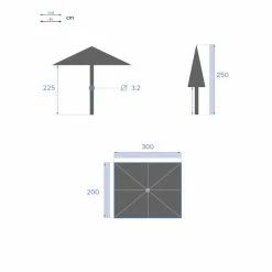 Parasol Mat Central 2x3 M Loompa Moutarde Hespéride -Ledepot-bailleul Soldes Magasin parasol mat central 2x3 m loompa moutarde hesperide 7