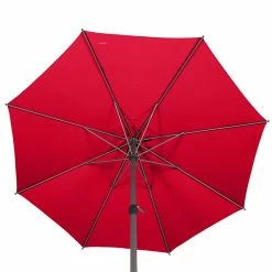 Parasol Mat Central Rond 3m Loompa Grenade Hespéride -Ledepot-bailleul Soldes Magasin parasol mat central rond 3m loompa grenade hesperide 3