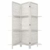 Paravent Bois 3 étagères Blanc Atmosphera -Ledepot-bailleul Soldes Magasin paravent bois 3 etageres blanc atmosphera