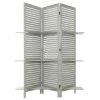 Paravent Bois 3 étagères Gris Atmosphera 2 Paravent Bois 3 étagères Gris Atmosphera -Ledepot-bailleul Soldes Magasin paravent bois 3 etageres gris atmosphera