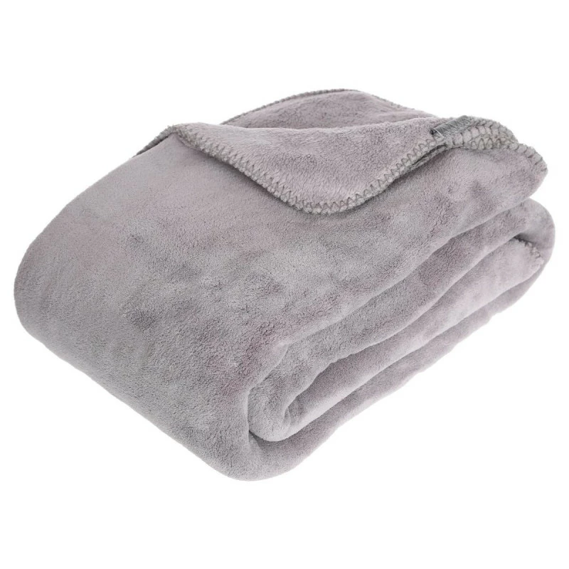 Plaid grand modèle microfibre 180x230 cm gris clair ATMOSPHERA Plaid Grand Modèle Microfibre 180x230 Cm Gris Clair -Ledepot-bailleul Soldes Magasin plaid microfibre gris clair