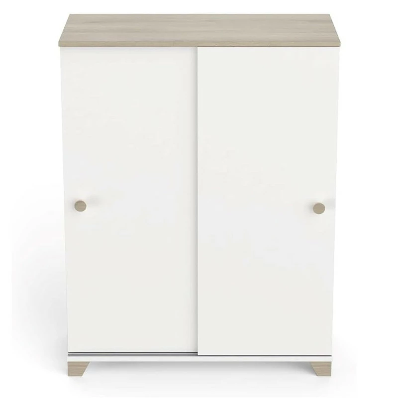 Rangement 2 portes coulissantes Izzy blanc et bois Demeyere Rangement 2 Portes Coulissantes Izzy Blanc Et Bois -Ledepot-bailleul Soldes Magasin rangement 2 portes coulissantes izzy blanc et bois