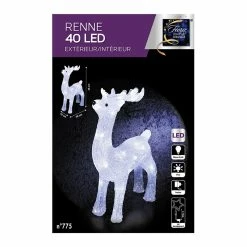 Renne Debout Lumineux 40 LED Blanc -Ledepot-bailleul Soldes Magasin renne debout lumineux 40 led blanc 2