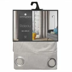 Rideau Gris Clair Lilou 140x260 Atmosphera -Ledepot-bailleul Soldes Magasin rideau gris cl lilou 140x260 atmosphera 2