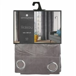 Rideau Gris Foncé Lilou 140x260 Atmosphera -Ledepot-bailleul Soldes Magasin rideau gris fonce lilou 140x260 atmosphera 3