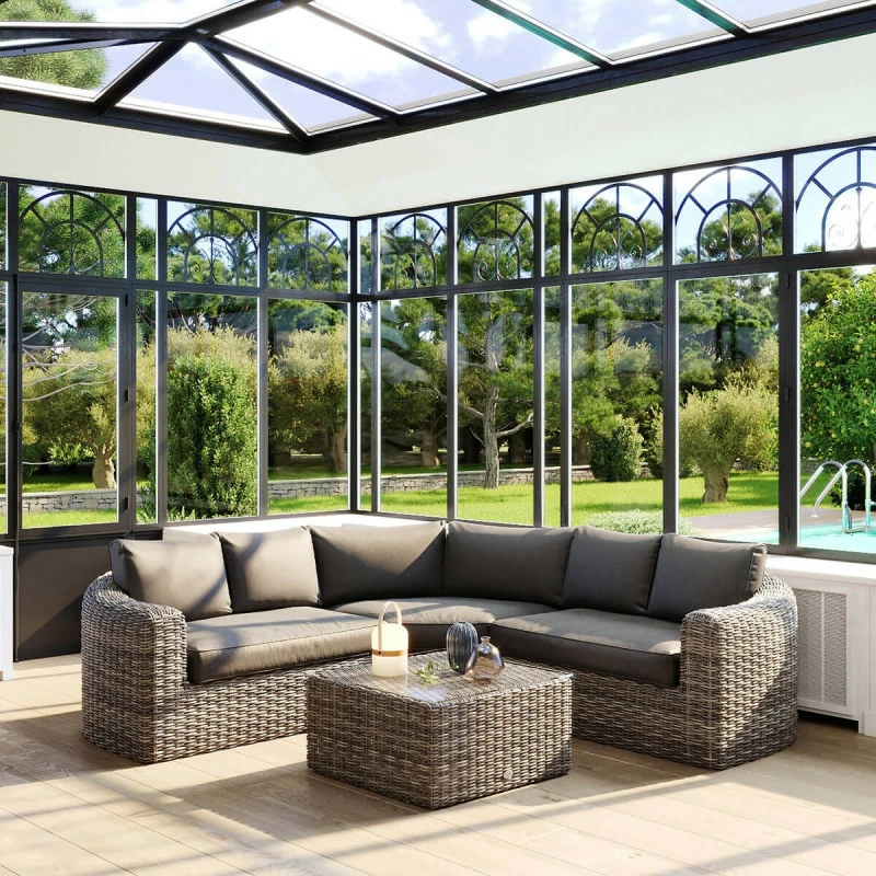 Salon angle Moorea 5 places Terre d'ombre Hespéride Salon Angle Moorea 5 Places Terre D'ombre Hespéride -Ledepot-bailleul Soldes Magasin salon angle moorea 5 places terre d ombre hesperide 1 2