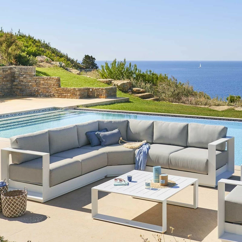 Salon d'angle 5 places Allure gris minéral / blanc Hespéride Salon D'angle 5 Places Allure Gris Minéral / Blanc Hespéride -Ledepot-bailleul Soldes Magasin salon d angle 5 places allure gris mineral blanc hesperide