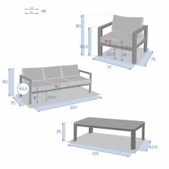 Salon De Jardin 5 Places Jauca Noisette / Gris Boisé Hespéride -Ledepot-bailleul Soldes Magasin salon de jardin 5 places jauca noisette gris boise hesperide 1 3