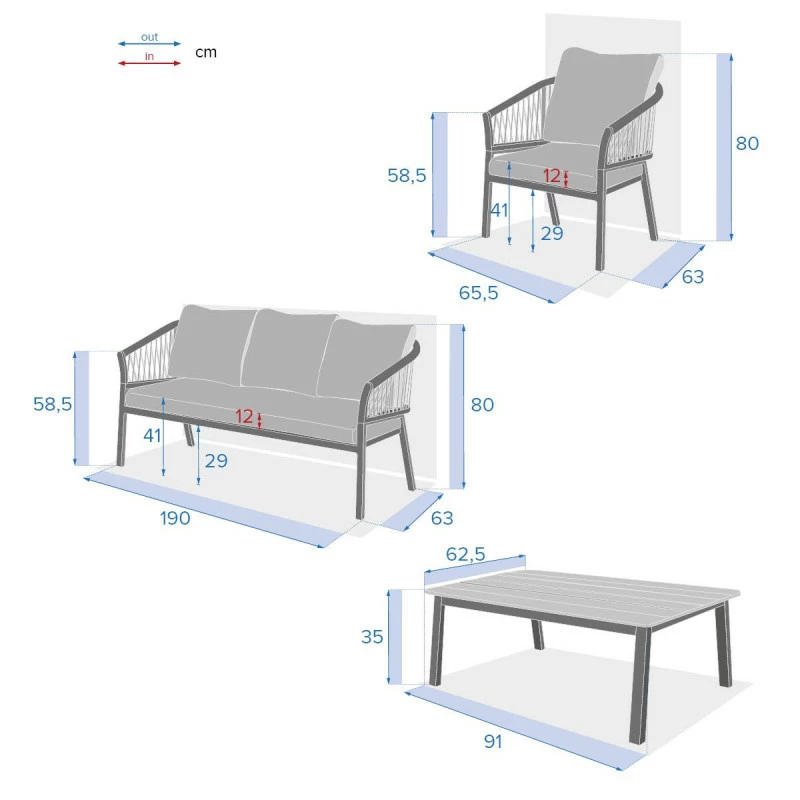Salon de jardin Oriengo 5 places brique/blanc Hespéride Salon De Jardin Oriengo 5 Places Brique/blanc Hespéride -Ledepot-bailleul Soldes Magasin salon de jardin oriengo 5 places briqueblanc hesperide 3