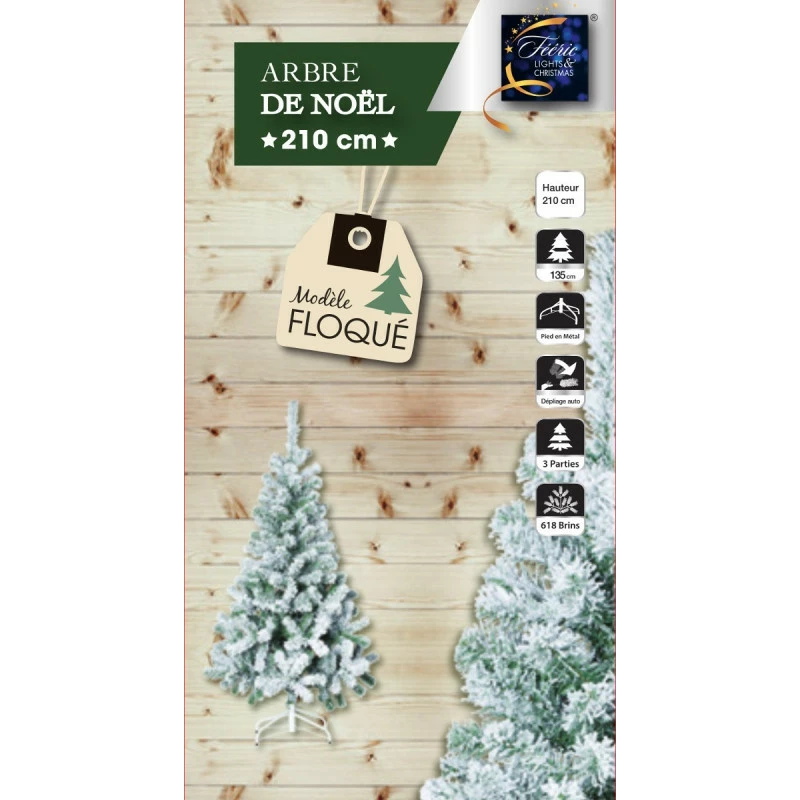Sapin de Noël 210 cm vert floqué blanc Sapin De Noël 210 Cm Vert Floqué Blanc -Ledepot-bailleul Soldes Magasin sapin de noel vert 210 cm floque blanc 1