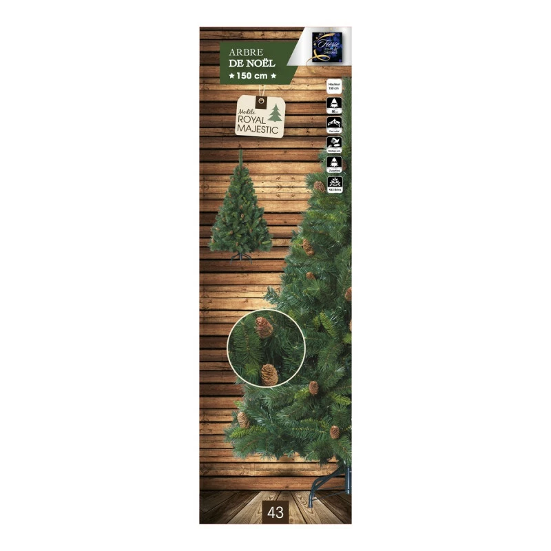 Sapin de Noël 150 cm vert Majestic pommes de pin Sapin De Noël 150 Cm Vert Majestic Pommes De Pin -Ledepot-bailleul Soldes Magasin sapin de noel vert majestic 150 cm avec pommes de pin 2