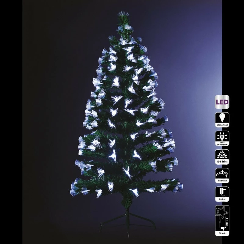 Sapin de Noël 120 cm vert lumineux LED blanc Sapin De Noël 120 Cm Vert Lumineux LED Blanc -Ledepot-bailleul Soldes Magasin sapin lumineux 120 cm vert fibre optique