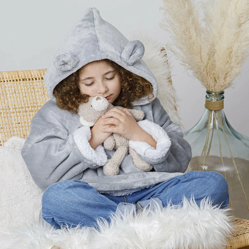 Sweat plaid à capuche ours gris enfant Atmosphera Sweat Plaid à Capuche Ours Gris Enfant Atmosphera -Ledepot-bailleul Soldes Magasin sweat plaid a capuche ours gris enfant atmosphera 1