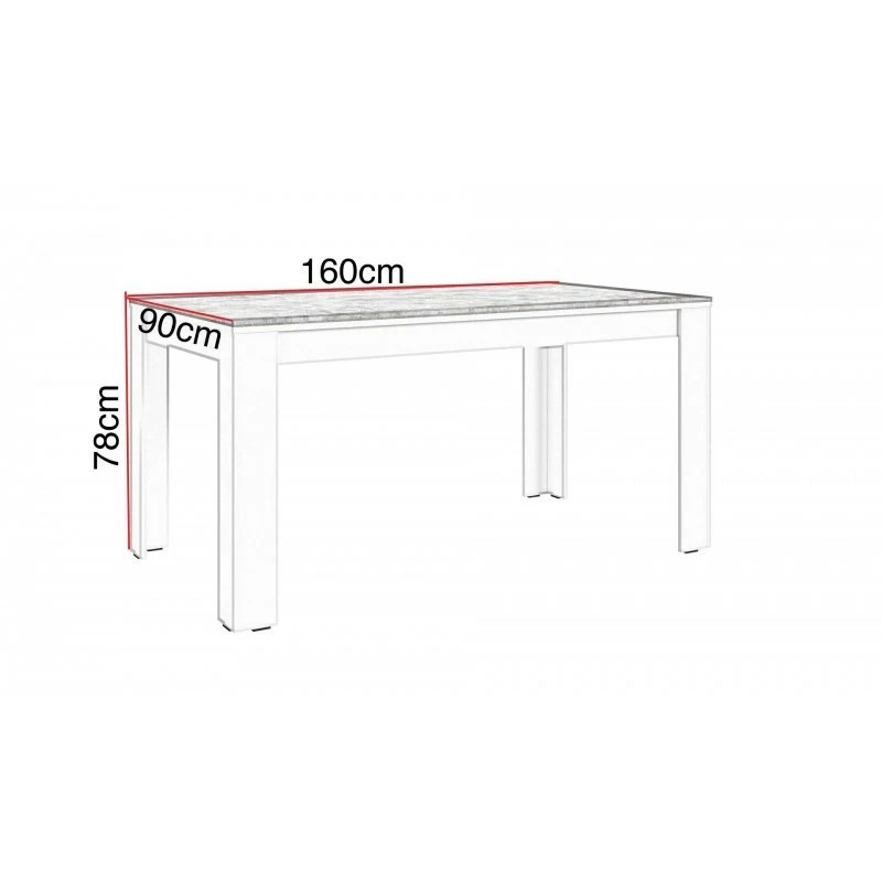Table à manger 160cm blanc et gris béton Gent Table à Manger 160cm Blanc Et Gris Béton Gent -Ledepot-bailleul Soldes Magasin table a manger 160cm blanc et gris beton gent 1