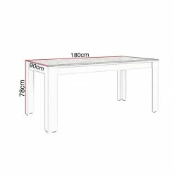Table à Manger 180cm Blanc Et Gris Béton Gent -Ledepot-bailleul Soldes Magasin table a manger 180cm blanc et gris beton gent 2