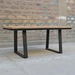 Table à Manger Bois Et Pieds Métal En U -Ledepot-bailleul Soldes Magasin table a manger bois et pieds metal en u 2