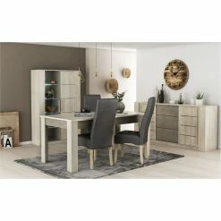 Demeyere Table Avec Rallonge 170/230x90cm Cannes -Ledepot-bailleul Soldes Magasin table avec rallonge 170 230x90cm cannes chene champagne beton clair 4