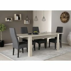 Demeyere Table Avec Rallonge 170/230x90cm Cannes -Ledepot-bailleul Soldes Magasin table avec rallonge 170 230x90cm cannes chene champagne beton clair 5