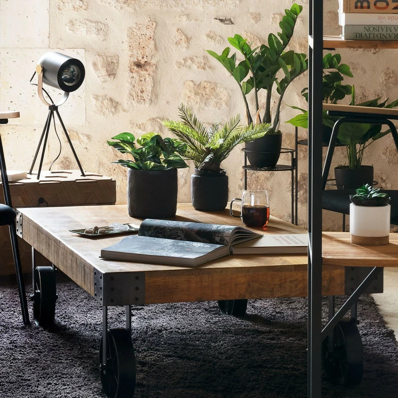 Table basse Silas bois massif Atmosphera Table Basse Silas Bois Massif Atmosphera -Ledepot-bailleul Soldes Magasin table basse manguier bois massif atmosphera 5