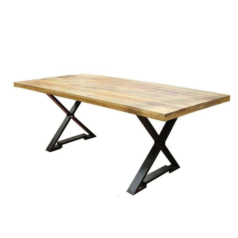 Table bois massif et pieds métal noir N°34 Table Bois Massif Et Pieds Métal Noir N°34 -Ledepot-bailleul Soldes Magasin table bois massif et pieds metal noir n34