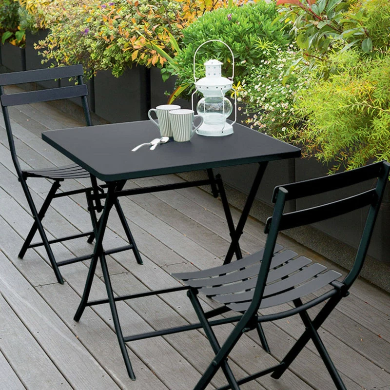 Table carrée pliante Greensboro 2p graphite Hespéride Table Carrée Pliante Greensboro 2p Graphite Hespéride -Ledepot-bailleul Soldes Magasin table carree greensboro graphite 2
