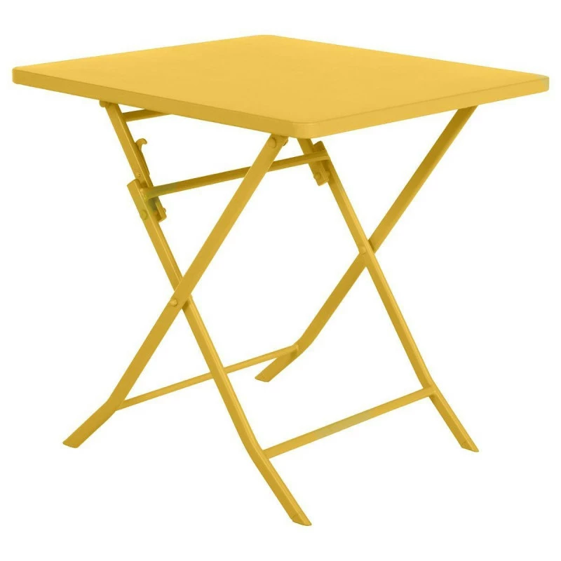 Table carrée pliante Greensboro 2p jaune moutarde Hespéride Table Carrée Pliante Greensboro 2p Jaune Moutarde Hespéride -Ledepot-bailleul Soldes Magasin table carree greensboro moutarde hesperide