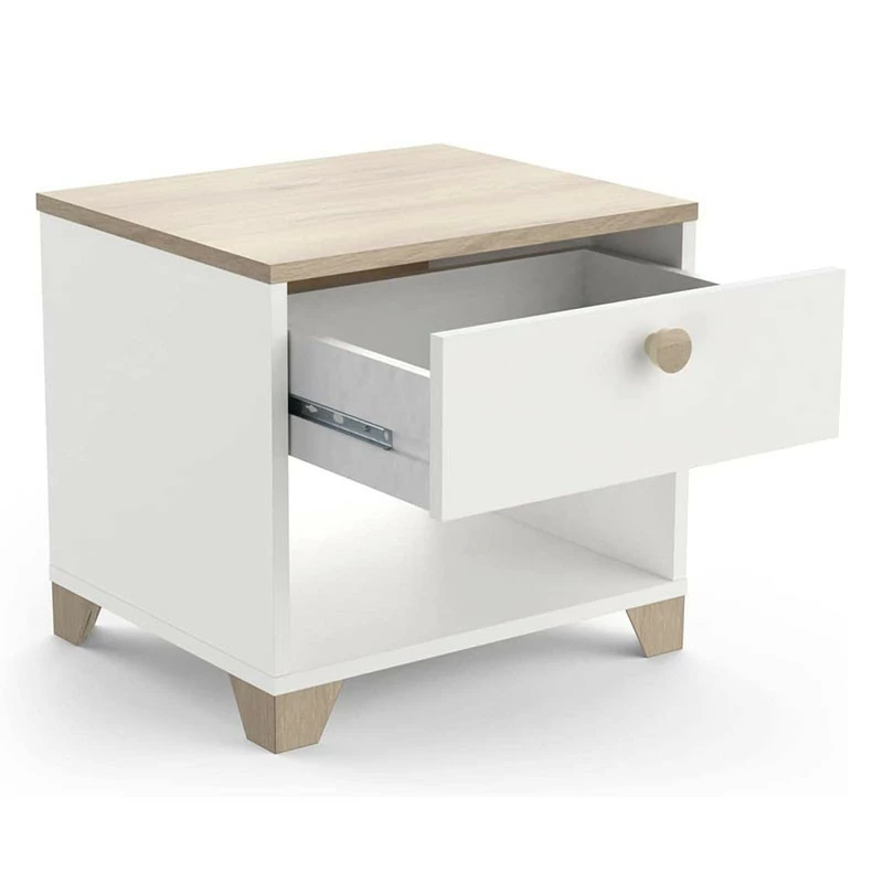Table de chevet Izzy 1 tiroir blanc et bois Demeyere Table De Chevet Izzy 1 Tiroir Blanc Et Bois -Ledepot-bailleul Soldes Magasin table de chevet izzy 1 tiroir blanc bois 1
