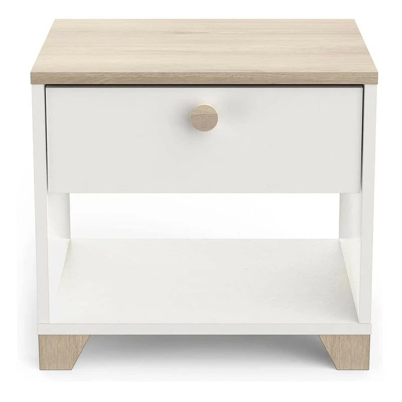 Table de chevet Izzy 1 tiroir blanc et bois Demeyere Table De Chevet Izzy 1 Tiroir Blanc Et Bois -Ledepot-bailleul Soldes Magasin table de chevet izzy 1 tiroir blanc bois 2