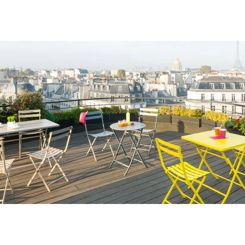 Table ronde pliante Greensboro 2p graphite Hespéride Table Ronde Pliante Greensboro 2p Graphite Hespéride -Ledepot-bailleul Soldes Magasin table de jardin ronde hesperide 60cm greensboro graphite 3