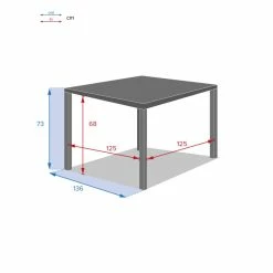 Table Carrée Fixe Piazza 8 P. Graphite Hespéride 5 Table Carrée Fixe Piazza 8 P. Graphite Hespéride -Ledepot-bailleul Soldes Magasin table fixe carree piazza coloris noir graphite hesperide 3