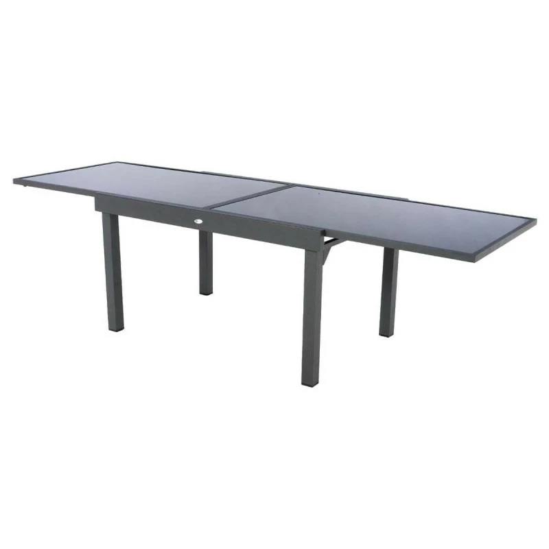 Table rectangulaire ext. verre Piazza 10 p. graphite Hespéride Table Rectangulaire Ext. Verre Piazza 10 P. Graphite Hespéride -Ledepot-bailleul Soldes Magasin table piazza extensible 10 personnes anthracite graphite hesperide