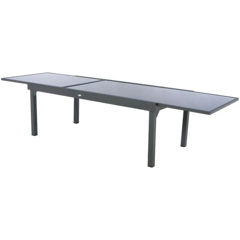 Table rectangulaire ext. verre Piazza 12 p. graphite Hespéride Table Rectangulaire Ext. Verre Piazza 12 P. Graphite Hespéride -Ledepot-bailleul Soldes Magasin table piazza extensible 12 personnes hesperide anthracite graphite 1