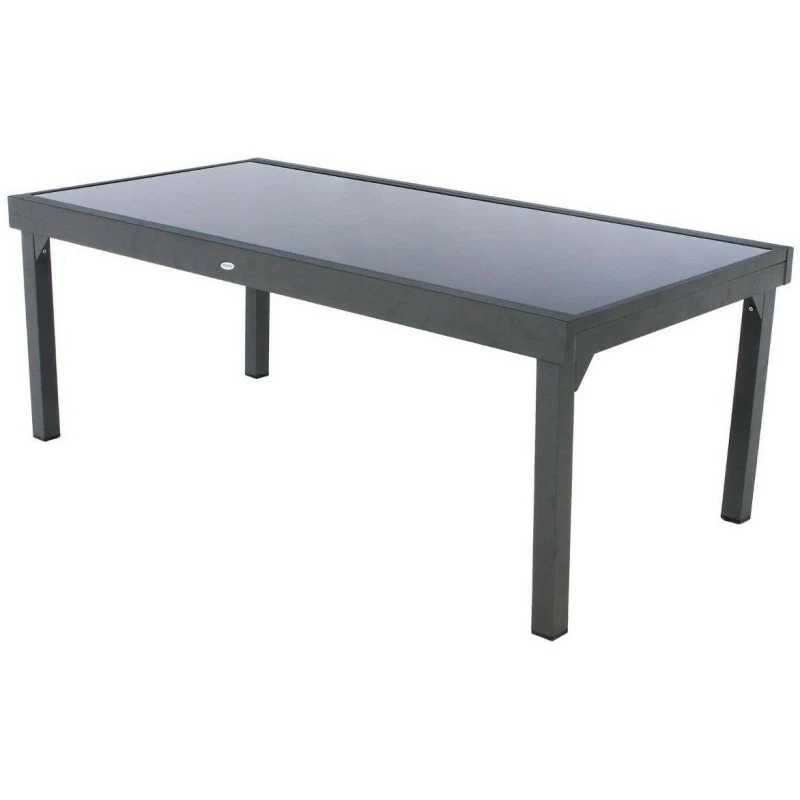 Table rectangulaire ext. verre Piazza 12 p. graphite Hespéride Table Rectangulaire Ext. Verre Piazza 12 P. Graphite Hespéride -Ledepot-bailleul Soldes Magasin table piazza extensible 12 personnes hesperide anthracite graphite 2