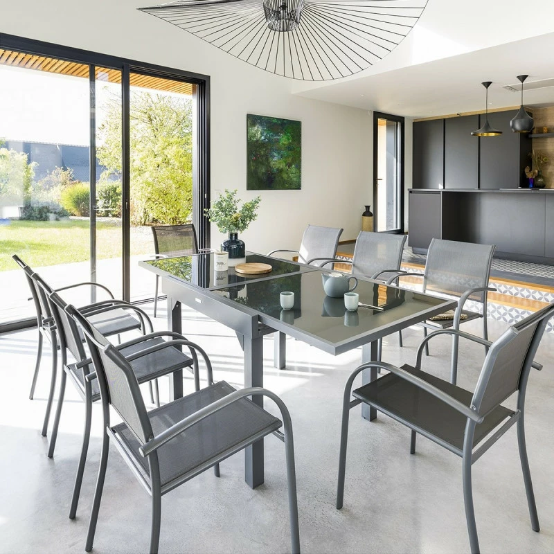 Table Piazza extensible 8 personnes anthracite/graphite Table Piazza Extensible 8 Personnes Anthracite/graphite -Ledepot-bailleul Soldes Magasin table piazza extensible 8 personnes anthracite graphite