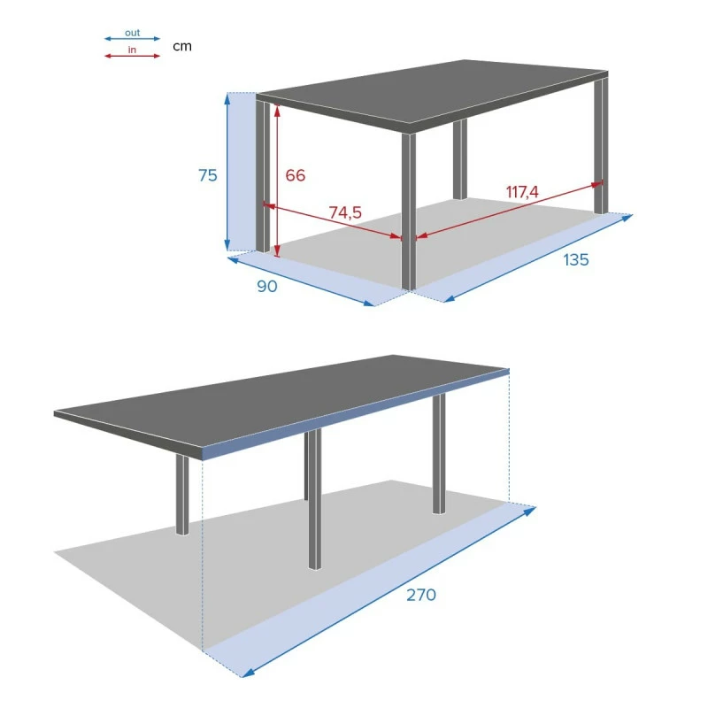 Table rectangulaire extensible Piazza 10 p. graphite Hespéride Table Rectangulaire Extensible Piazza 10 P. Graphite Hespéride -Ledepot-bailleul Soldes Magasin table rectangulaire extensible piazza 10 personnes graphite hesperide 5