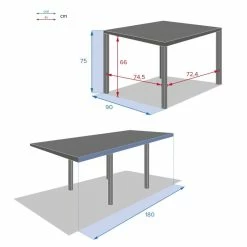Table Rectangulaire Extensible Piazza 8 P. Graphite Hespéride 9 Table Rectangulaire Extensible Piazza 8 P. Graphite Hespéride -Ledepot-bailleul Soldes Magasin table rectangulaire extensible piazza 8 personnes graphite hesperide 7