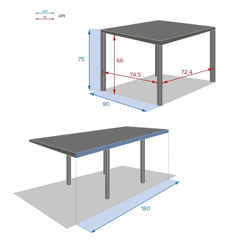 Table rectangulaire extensible Piazza 8 p. graphite Hespéride Table Rectangulaire Extensible Piazza 8 P. Graphite Hespéride -Ledepot-bailleul Soldes Magasin table rectangulaire extensible piazza 8 personnes graphite hesperide 7
