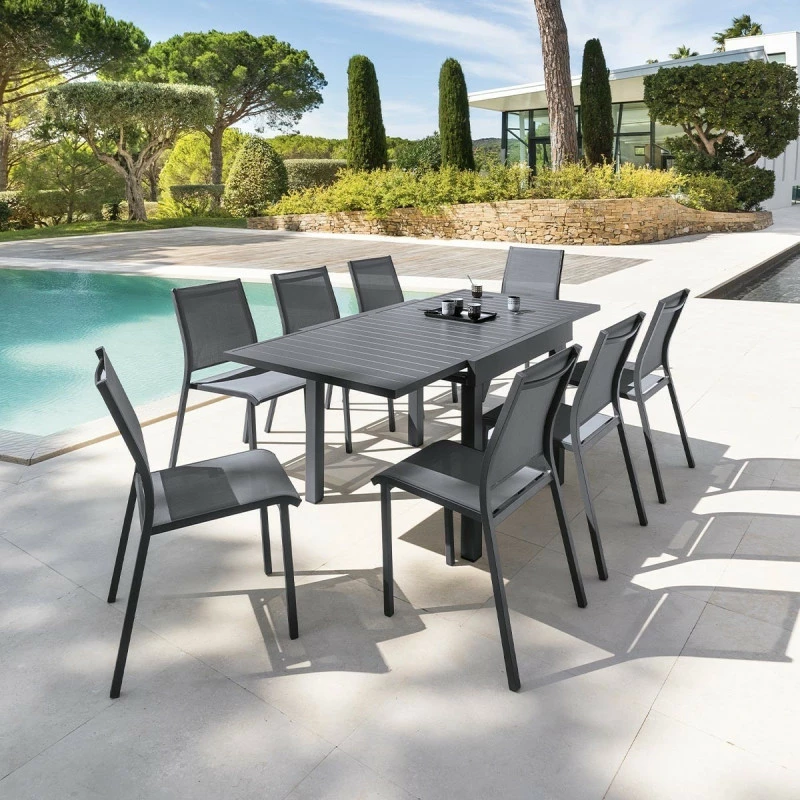 Table rectangulaire extensible Piazza 8 p. graphite Hespéride Table Rectangulaire Extensible Piazza 8 P. Graphite Hespéride -Ledepot-bailleul Soldes Magasin table rectangulaire extensible piazza 8 personnes graphite hesperide