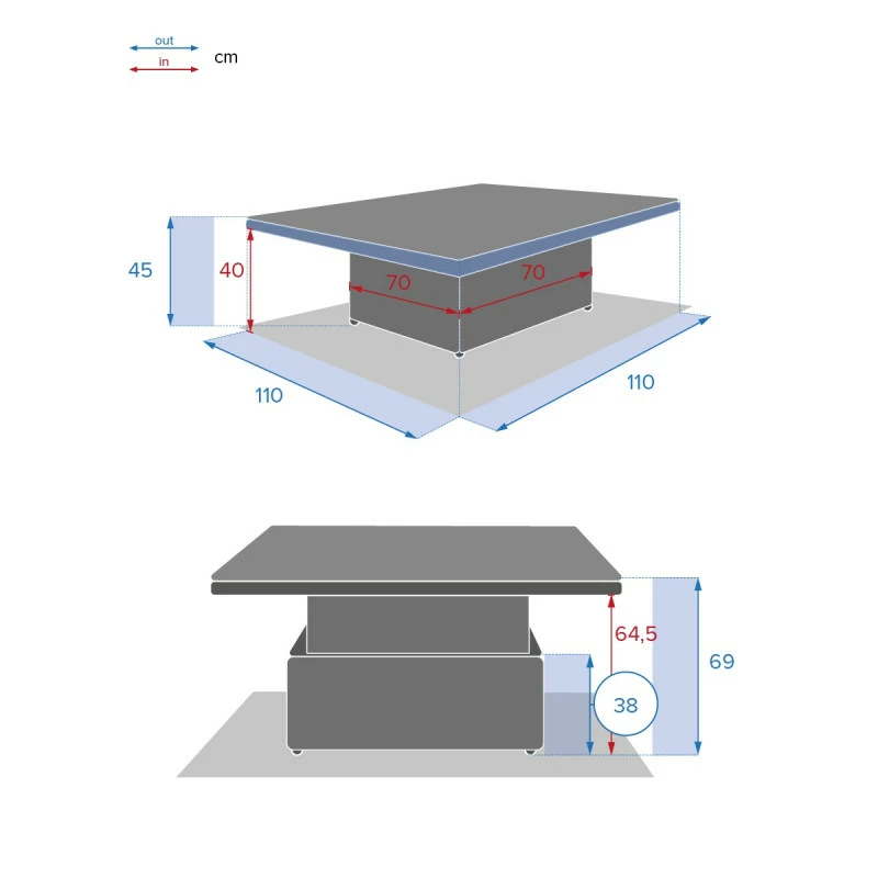 Table relevable Moorea terre ombre Hespéride Table Relevable Moorea Terre Ombre Hespéride -Ledepot-bailleul Soldes Magasin table relevable moorea terre d ombre hesperide 5