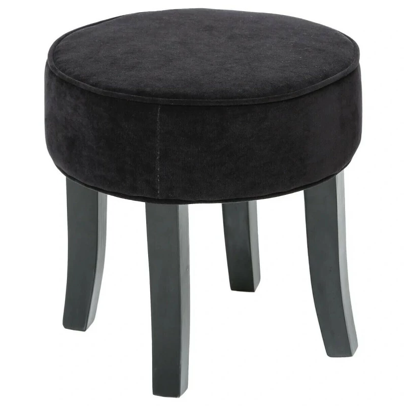 Tabouret en velours Adriel coloris noir Atmosphera Tabouret En Velours Adriel Coloris Noir Atmosphera -Ledepot-bailleul Soldes Magasin tabouret adriel en velours coloris noir
