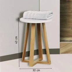 Tabouret Avec Pieds En Bambou & Plateau Blanc 4 Tabouret Avec Pieds En Bambou & Plateau Blanc -Ledepot-bailleul Soldes Magasin tabouret avec pieds en bambou plateau blanc 1 2