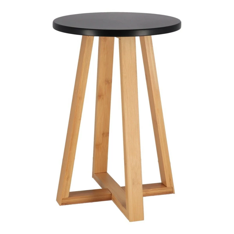 Tabouret avec pieds en bambou & plateau noir Tabouret Avec Pieds En Bambou & Plateau Noir -Ledepot-bailleul Soldes Magasin tabouret avec pieds en bambou plateau noir