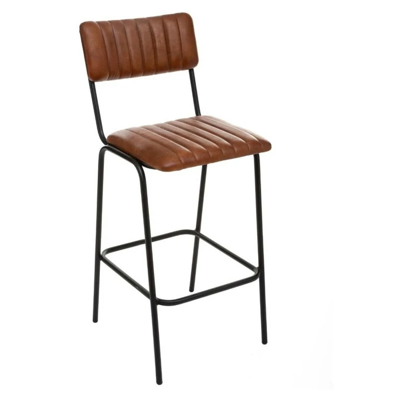 Tabouret de bar en cuir marron Dario Atmosphera Tabouret De Bar En Cuir Marron Dario Atmosphera -Ledepot-bailleul Soldes Magasin tabouret bar cuir marron dario atmosphera