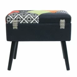 Tabouret Coffre Valise Patchwork Sur Pieds -Ledepot-bailleul Soldes Magasin tabouret coffre valise patchwork sur pieds 4
