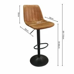 Tabouret De Bar Barcelona PU Cognac -Ledepot-bailleul Soldes Magasin tabouret de bar barcelona pu cognac 3