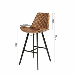 Tabouret De Bar Bas Alicante PU Cognac -Ledepot-bailleul Soldes Magasin tabouret de bar bas alicante pu cognac 3