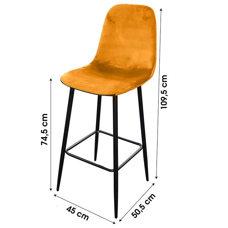 Tabouret de bar en velours jaune pieds métal Inoui Tabouret De Bar En Velours Jaune Pieds Métal Inoui -Ledepot-bailleul Soldes Magasin tabouret de bar en velours jaune pieds metal inoui 1