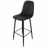 Tabouret De Bar En Velours Noir Pieds Métal Inoui -Ledepot-bailleul Soldes Magasin tabouret de bar en velours noir pieds metal inoui
